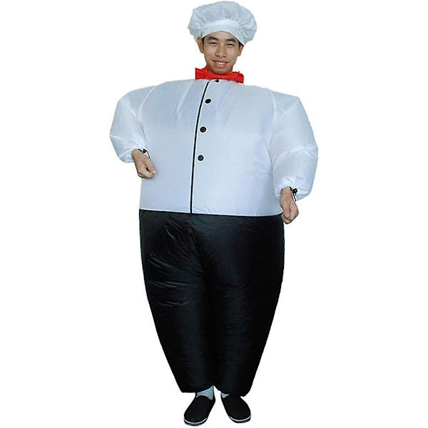 Uppblåsbar kockdräkt Air Blow- Up Cook kostym Halloween Cosplay Uppblåsbar kostym Helkroppsuppblåsbar kostym för dress- up Party Performance Bl