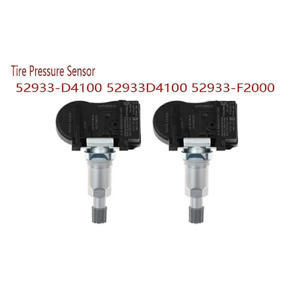 2 stk. 52933-D4100 433MHZ TPMS SENSOR Dæktrykssensor kompatibel med 2019 52933D4100 52933-F2000