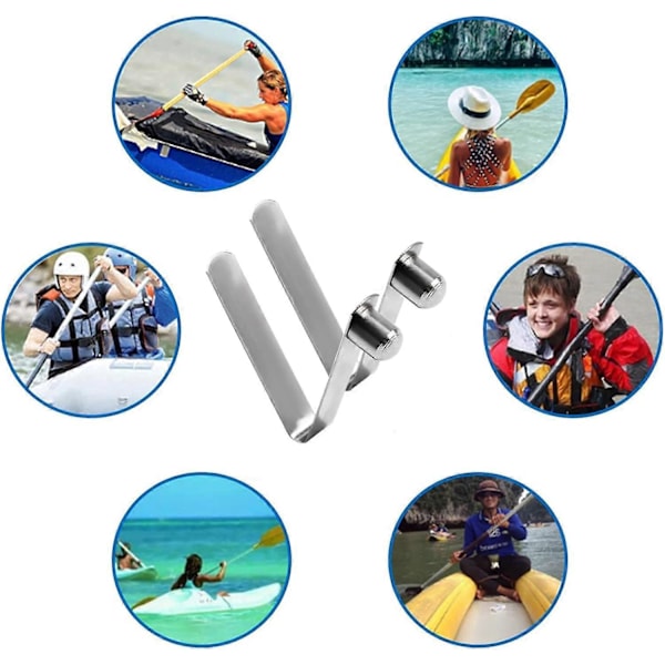 8 stk. fjederclips, 8 mm kajakfjederclips, trykknap fjederclips i rustfrit stål til campingpadle teltstang