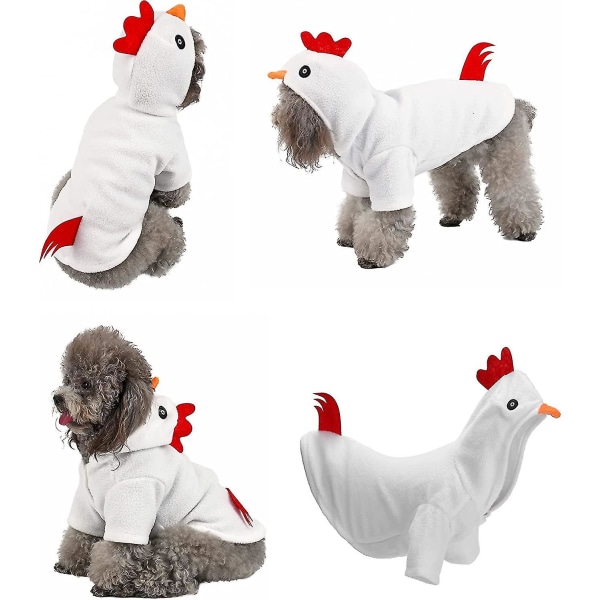 Roliga hundkycklingdräkter, halloween jul Thanksgiving husdjur Cosplay mantel klänning luvtröja varma kläder L