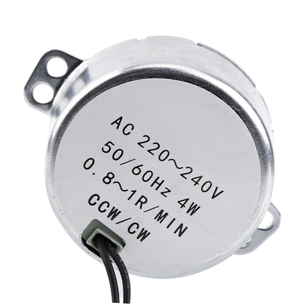 1kpl 220-240V AC Synkronimoottori Vaihteistomoottori 4W CW/CCW (0,8-1RPM)