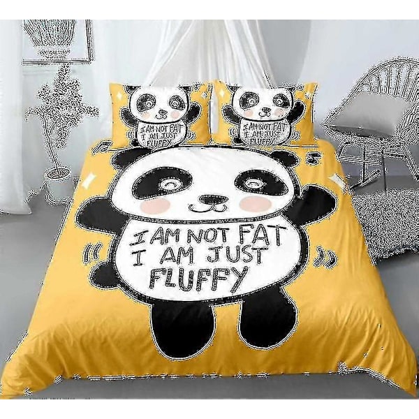 Xm-12# 3d Panda Dyr Søtt Sett Dynetrekk Tredelt Sett Fire Delt Sett-jie