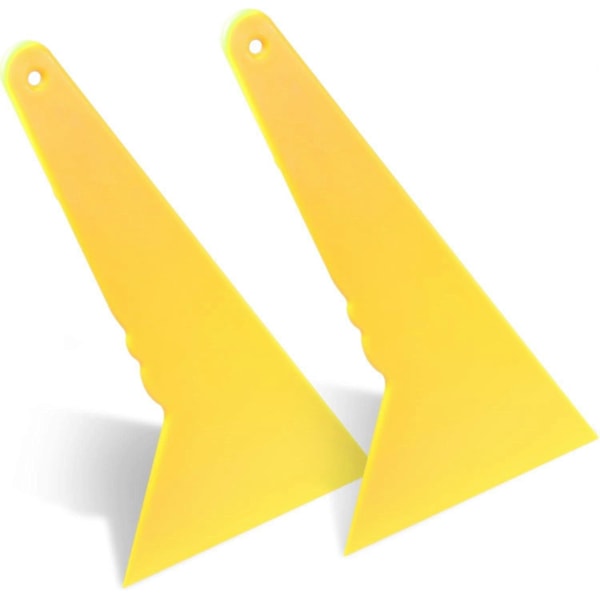 2-pack Bilfönsterfilmsskrapa, Långt Handtag Plastskrapa för Fordonsfoliering, Vinylinpackning, Rengöring, Större Version