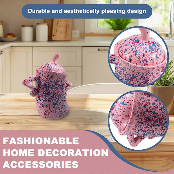 Søt kjøkkenoppbevaringstank vannkopp, fasjonable hjemmedekorasjonstilbehør, Kawaii-stil dekorasjon