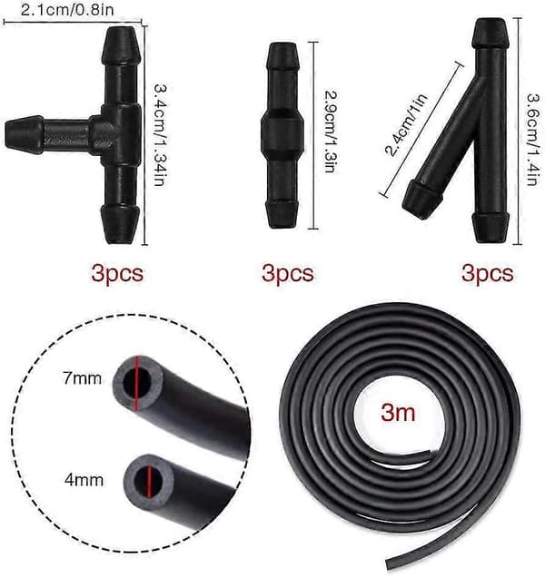 3m Vindrutetorkarslang Kit, Spolarvätskeslang, Slang, Torkarmunstycke Dimma