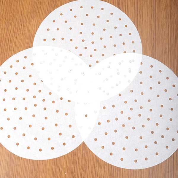 100st Air Fryer Liner Steamer Liner Papper Köksbakning white7 inch