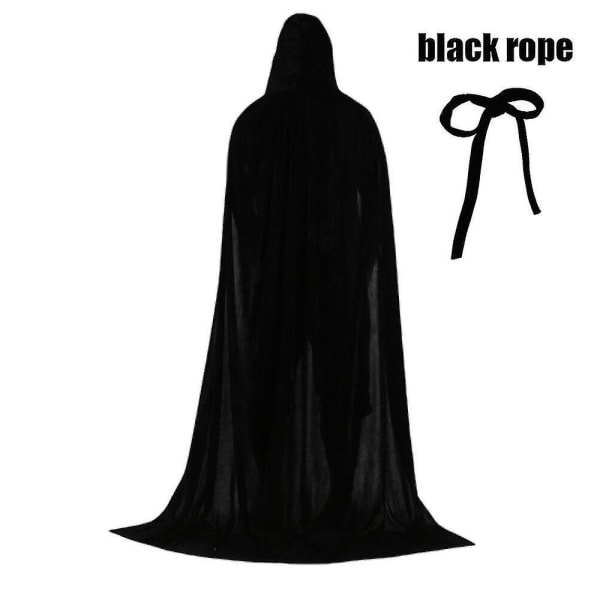 Sanderson Sisters Cape Mary Sarah Winifred Kostym Jul Vuxna Barn Medeltida mantel W W Black Length 140cm*Hocus Pocus 2