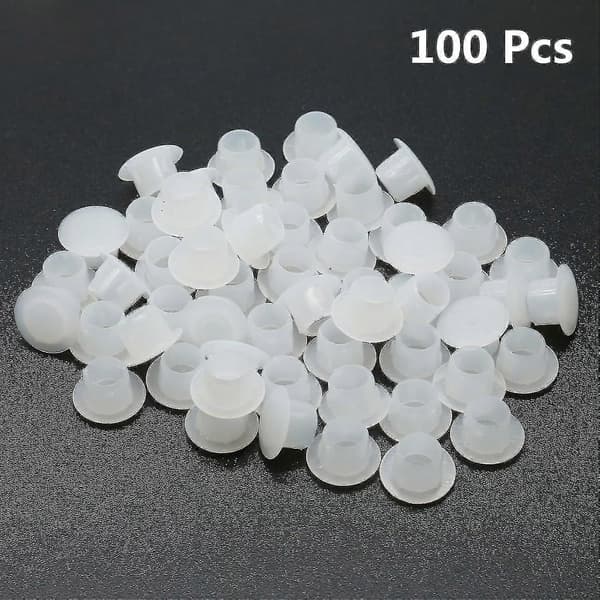 100 stk. 8 mm hvide plastikpropper - Hulpropper, snap-in låsning