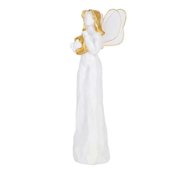 Engel Figur Ornament Harpiks Skulptureret Stue Hjem Dekoration Skrivebord Håndværk Gave