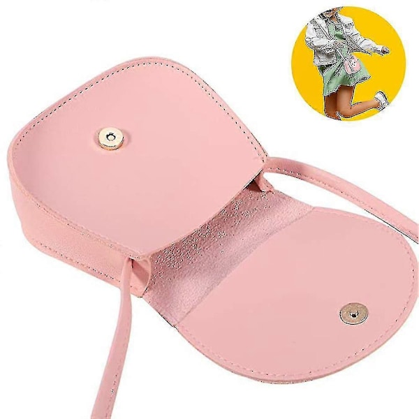 Axelväska för flickor, Crossbody-väska, Söt Kanin Pu Läder Handväska