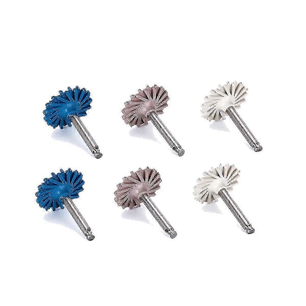 6 st/set Dental Gummipolerare Kompositpolering Diamantsystem RA Skivkit 14mm Hjul Spiral Fl