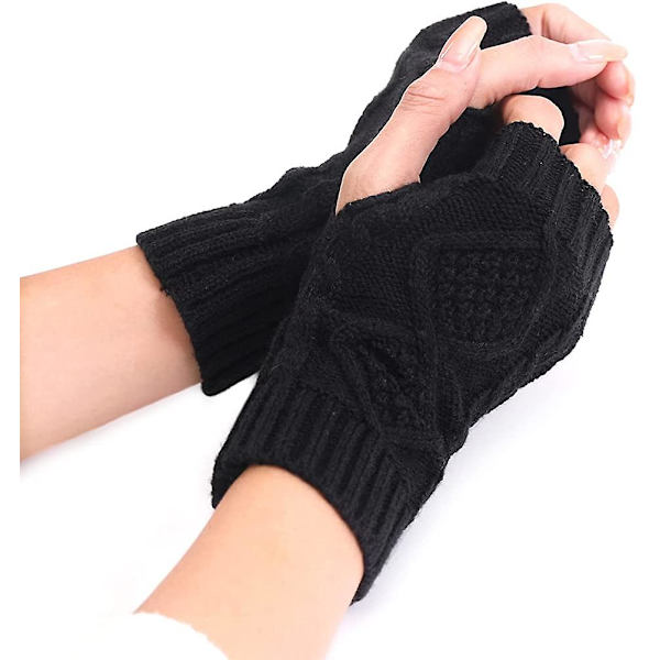 Kvinnor Fingerless Handskar, Kvinnor Arm Warmers Handskar, Mode Varm Mjuk Bekväm