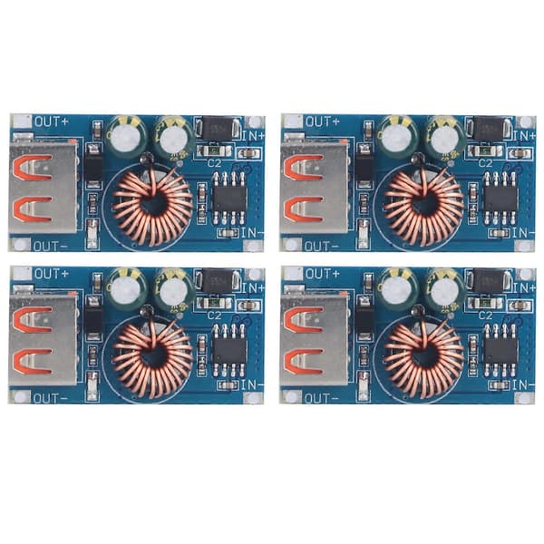 4 stk. StepDown-moduler Justerbare DC-omformere for telefonlading, billading, dashbordkamera strømforsyning