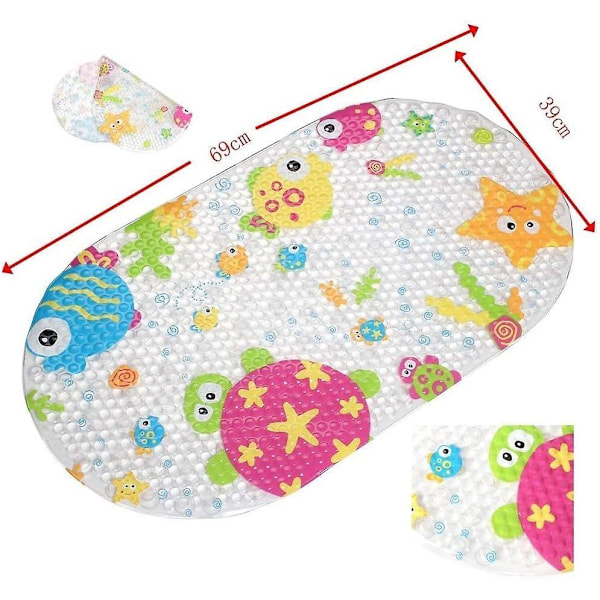 OctopusTop-Spring Halkfri PVC Badmatta för Barn, Plast, Flerfärgad