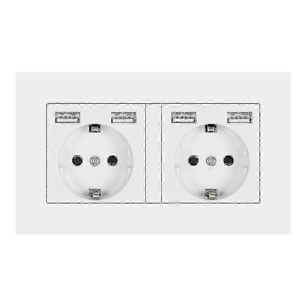 2-vägs vägguttag med USB-uttag, kompatibel med PC-panel