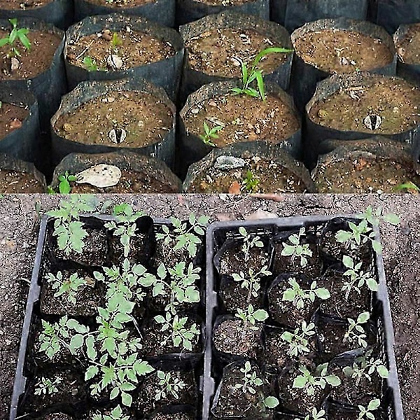 500 stk. Planteskolepotte Plast Planteformering Beholder Dyrkepose Hageutstyr 8cmX8cm