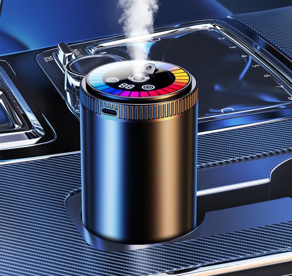 Smart bilduftfrisker, bilduftfrisker-diffuser med stjernehimmelprojektion og 50 ml parfume, automatisk tænd/sluk intelligent