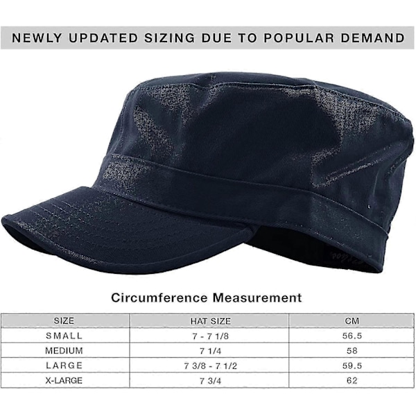 Army Cap Basic Hverdag Militær Stil Hat Navy