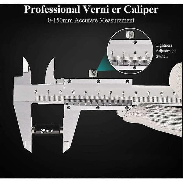 Professionel Vernier Caliper Rustfrit Stål Caliper 150mm Præcision Digital Rustfrit Stål Vernier Mikrometer Værktøj