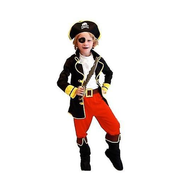 Carnival Pirate Kostym Cosplay Barn Pojkar Flickor Halloween Födelsedagsfest Klädset 120-130cm