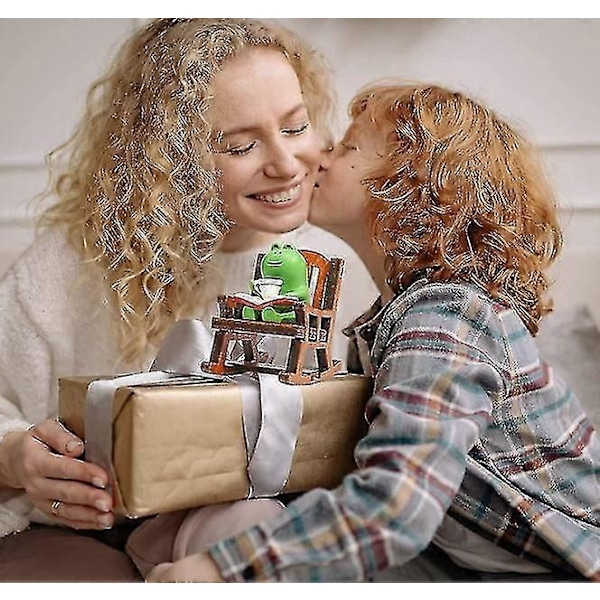 Mini Groda Figur Staty Dekoration för Skrivbord Sovrum Presenter