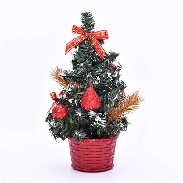 Julgransprydnad Dekoration Hem Bärbart Bord Xmas Festival Mini Inredning 20cm Navidad Presenter Jultomten Nyårsträd Red 3