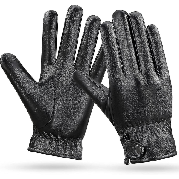 Handskar med pekskärm i läder för män Casual Outdoor Riding Varmvattentät