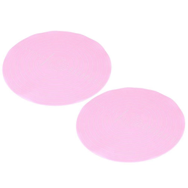 2 STK Non-stick Rund Silikone Dejrulle Måtte Bageunderlag Ark Liner til Kage Drejeskive Stativ