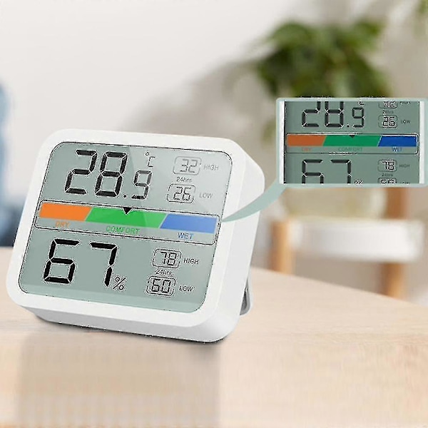 Innendørs Termometer, Digital Temperatur- og Fuktighetsmåler med Min- og Maks-rekordindikator