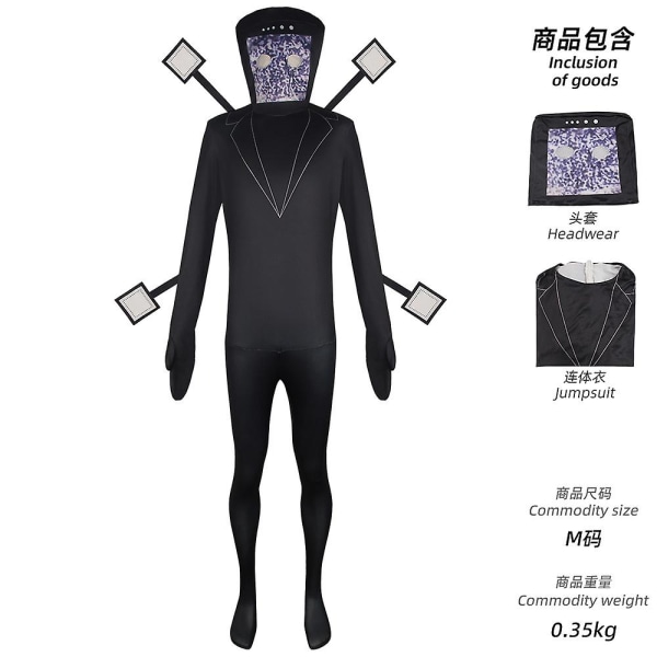 Skibidi Toalett Cosplay Kostym Högtalare Man Videokamera Man Tv Man Cosplay Skibidi Toalett Kostym Spel Kläder Kostym Mask Barn Vuxen Snowflake TV Man Onesie M