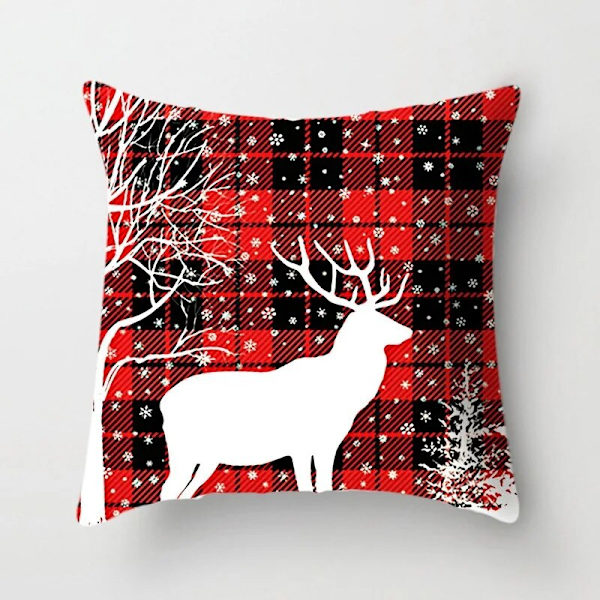 45x45cm Röd Vit Svart Gitter Jul Örngott God Jul Prydnader För Hem Xmas Nyår 2023 Soffa Bil Cover Pink