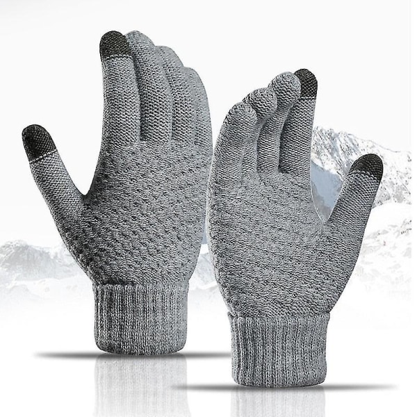 Vinter Touch Screen Handskar Handskar För Herr Dam Full Finger Imitation Ull Varm Style2