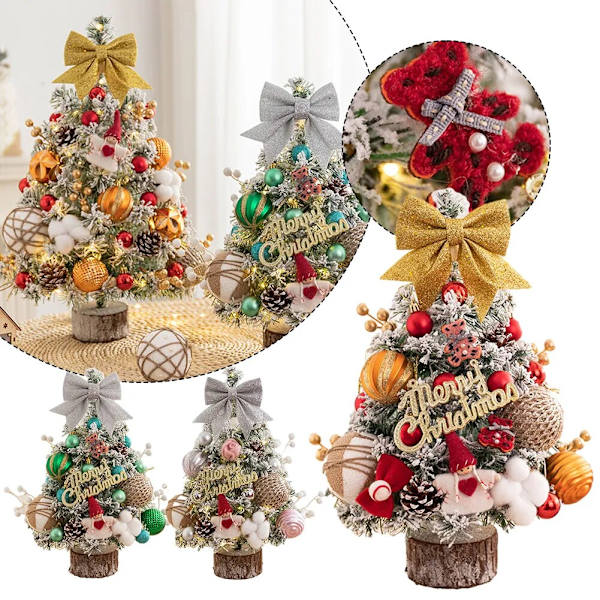 45cm Mini Julgran PVC Skrivbordsdekoration Xmas Festival Ornament Små träd Festival Present Trädgård Hem Party Supply Pink