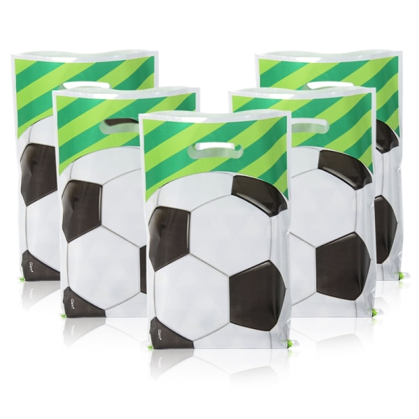 World Soccer Party Favors Bag Treat Godispåsar Goodiebags för födelsedag Fotbollstemafest Presentpåsar med twist-band B03-25PCS