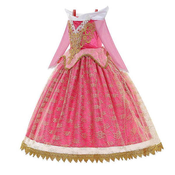 Törnrosa Cosplay Kostym Disney Aurora Princess Dress Barn Barn Cosplay Fancy Kostym Halloween Kläder För Tjej 150cm