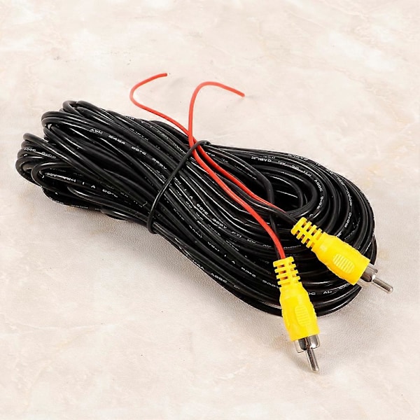 15m RCA til RCA Hann til Hann AV Audio Video Kabelledning for Bil Ryggekamera DVD CD Spiller TV Boks