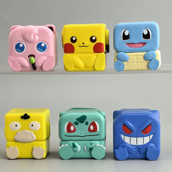 Ny 6-pakning Gengar magnetiske stablefigurer - Kreative samleobjekter, søte og stressreduserende ornamenter
