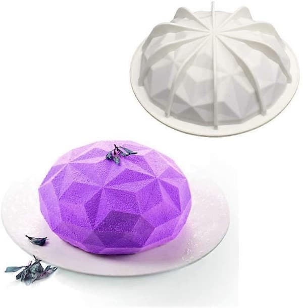 Diamant Rund Form Silikone Kageform med Dessert Chokolade Mousse Spatel