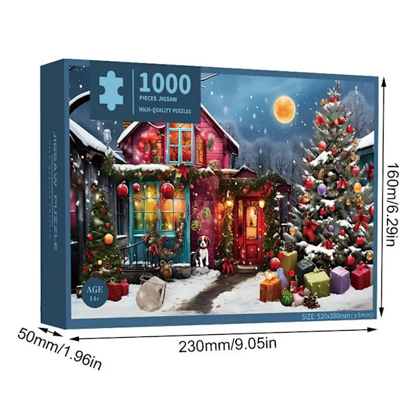 Jultomtepussel Jul 1000 bitar Trästicksåg Utmaning Svårighetsgrad Brain Storm Game Grossist Vuxna DIY Handgjorda hantverk 8
