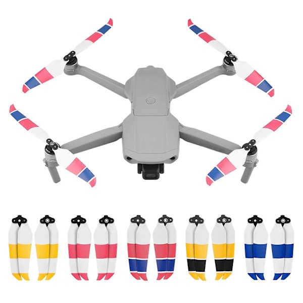 1 Par Drone Blade Støjsvag Lav Støj Mini Bærbar Drone Propel Til Dji Air 2s Rød Blå Hvid