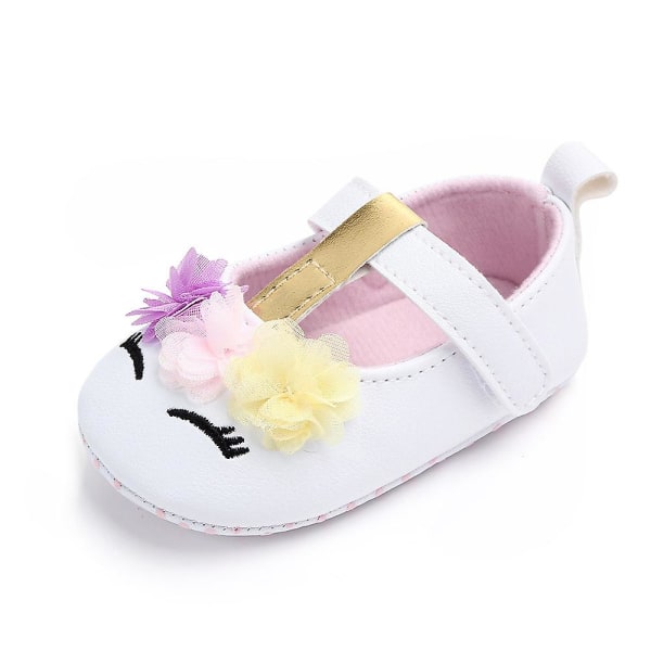 Baby flicka Toddler tecknade blommiga skor white L