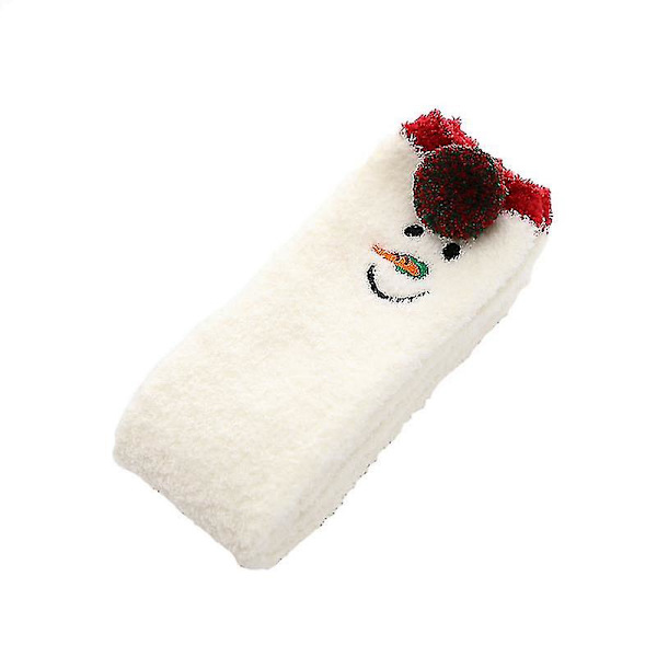 Jul Knästrumpor Andas tecknade strumpor Tjejstrumpor över knäet Lår Höga strumpor Coral Socks (snögubbe)