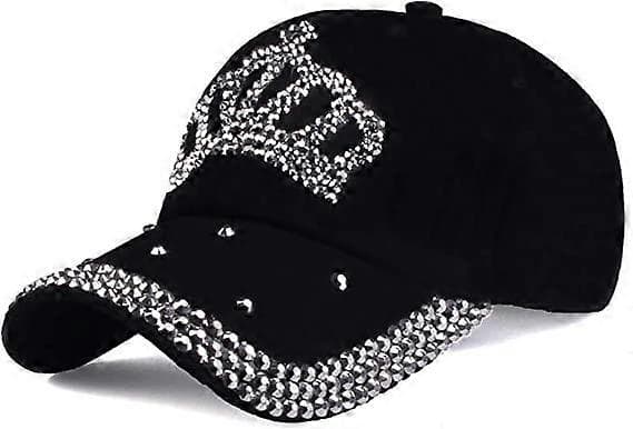 Baseballkasket til kvinder, Rhinestone solhat justerbar denim jeans hat