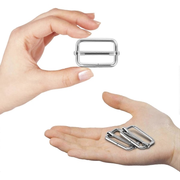 Glidspänne Silver För Fästen Bärryggsäck Vävt Material Väska Tillbehör Djurhalsband, Hållbart Och Lättviktigt, 25mm, 30st