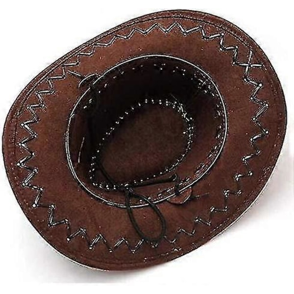 Aito Western Cowboy -hattu Gunslinger-hattu Mokkanahkainen Cowboy-hattu Unisex-yvan