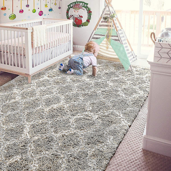 Tflycq Geometric Sovrumsmattor - 5 X 8 fot Shaggy Area Matta Mordern Inomhus För Vardagsrum Flickor Pojkar Barnrum Sovsal Barnrum Hemma Semesterinredning Golv 2.6 ft * 5.2 ft