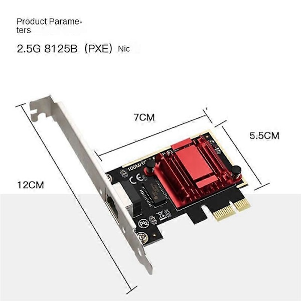 2.5G PCI-E til RJ45 Netværkskort Wifi Receiver Gigabit Diskless Netværkskort Ethernet 2500Mbps 2.5Gbp