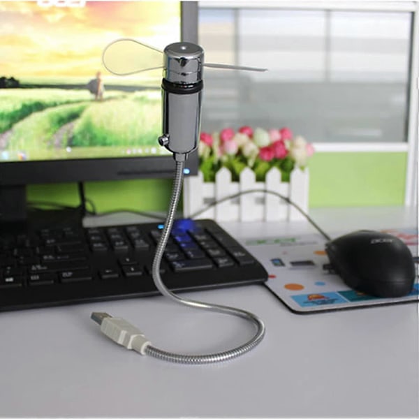 LED USB-fläkt, Ny Kreativ Programmerbar USB-driven Portabel Fläkt, Mini Svanhals DIY Meddelandefläkt