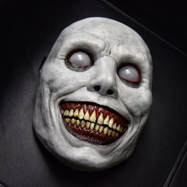 Led Halloween Skräckmask Cosplay Skrämmande Smiley Face Demon Mask Skrämmande White Without LED