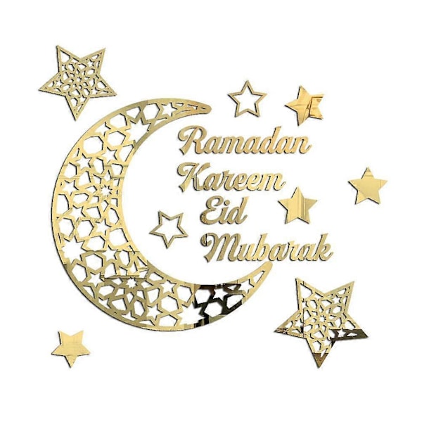 Ramadan Kuunsirppi Akryylipeilitarra 3D Itseliimautuva Seinätarra Oviin Ikkunoihin Kaappeihin